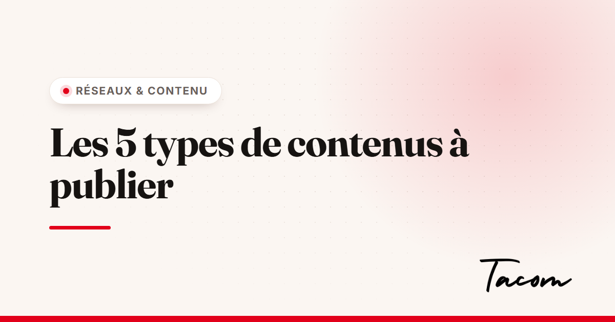 Les 5 types de contenus à publier pour développer votre visibilité