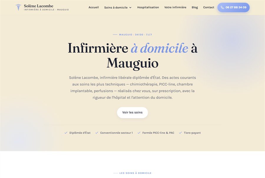 Aperçu du site du cabinet infirmier de Mauguio